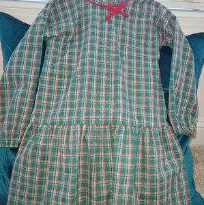 James & Lottie Green, Red and White plaid dress, Sz 5.